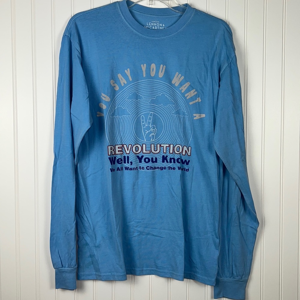 Lyrics by Lennon & McCartney Sky Blue Long Sleeve Tee Size L